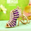 Elegant Lady High Heel Metal Inlay Rhinestones Women'S Bag Pendant Keychain