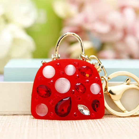 Elegant Lady High Heel Metal Inlay Rhinestones Women'S Bag Pendant Keychain