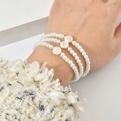 Elegant Lady Letter Imitation Pearl Women's Bracelets