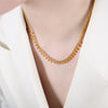 Elegant Lady Pastoral Geometric Titanium Steel Enamel Plating 18k Gold Plated Necklace
