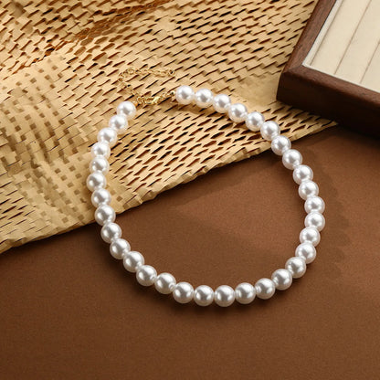 Elegant Lady Round Artificial Pearl Imitation Pearl Metal Wholesale Choker