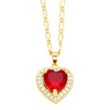 Elegant Lady Simple Style Heart Shape Stainless Steel Copper 18k Gold Plated Zircon Pendant Necklace In Bulk