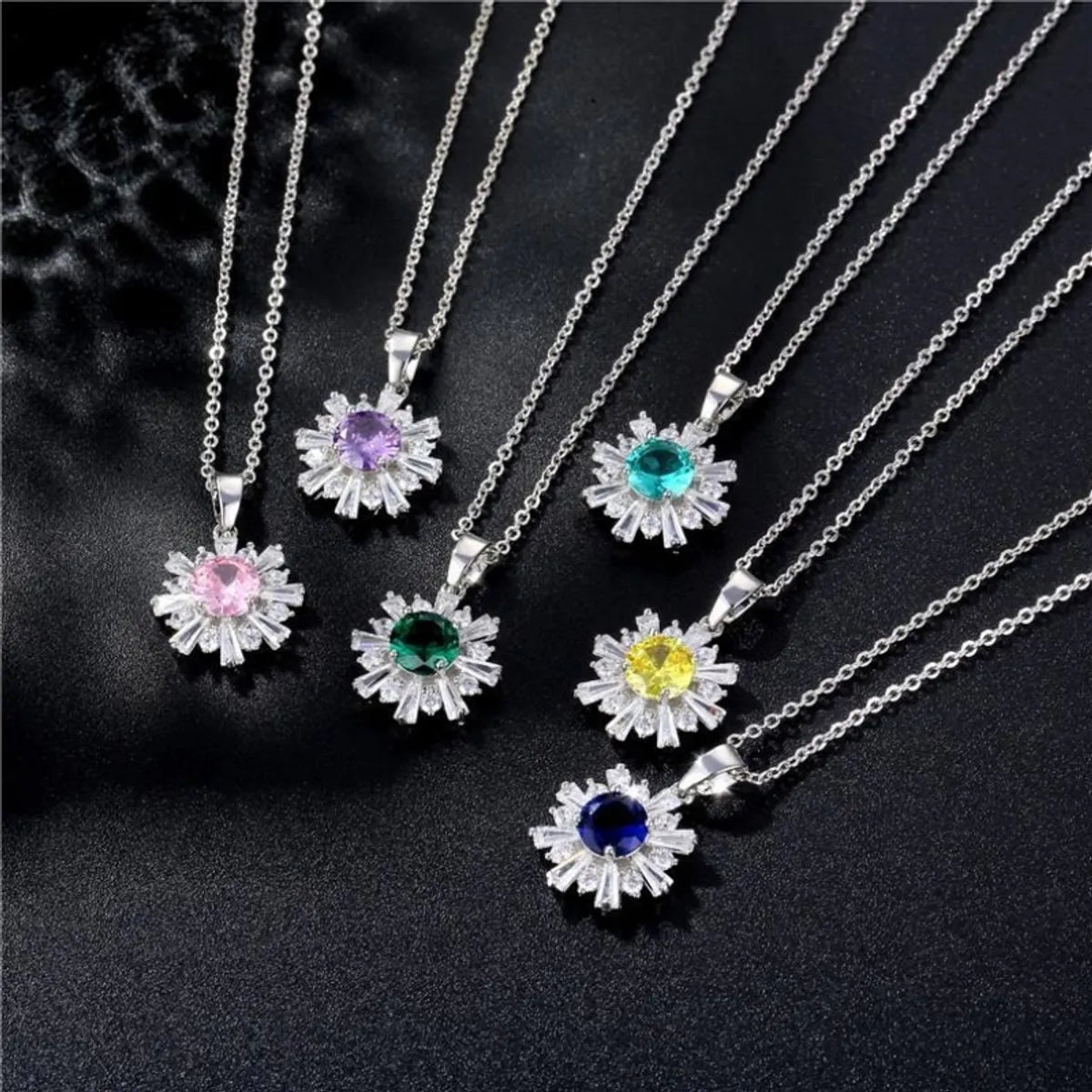 Elegant Lady Simple Style Snowflake Copper Plating Inlay Flakes Zircon Earrings Necklace