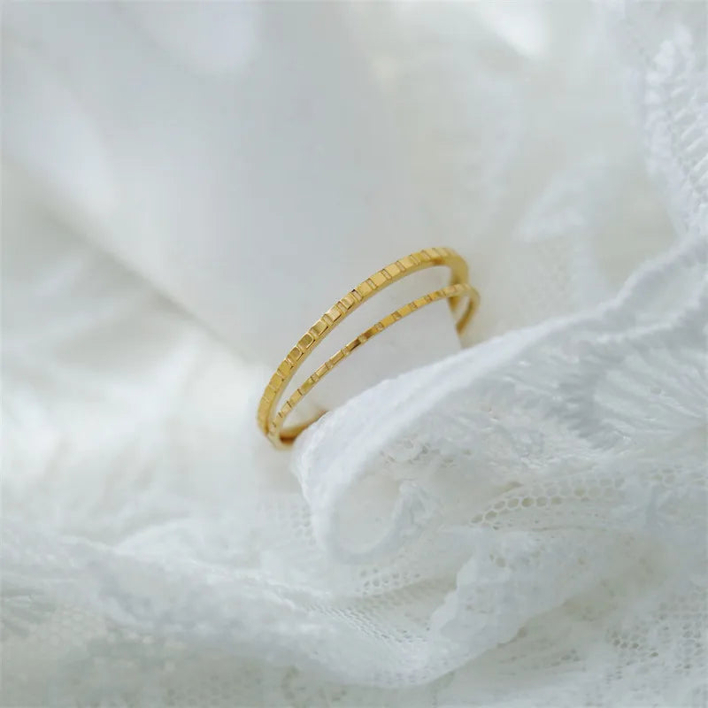 Elegant Lady Simple Style Solid Color Stainless Steel Rings