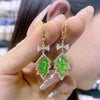 Elegant Lady Simple Style Water Droplets Alloy Inlay Artificial Gemstones Women'S Drop Earrings