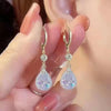 Elegant Lady Simple Style Water Droplets Alloy Inlay Artificial Gemstones Women'S Drop Earrings