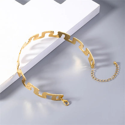 Elegant Lady Solid Color Alloy Women'S Choker