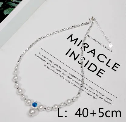 Elegant Lady Solid Color Artificial Pearl Copper Inlay Zircon Women'S Bracelets Necklace