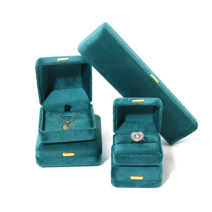 Elegant Lady Solid Color Cloth Jewelry Boxes