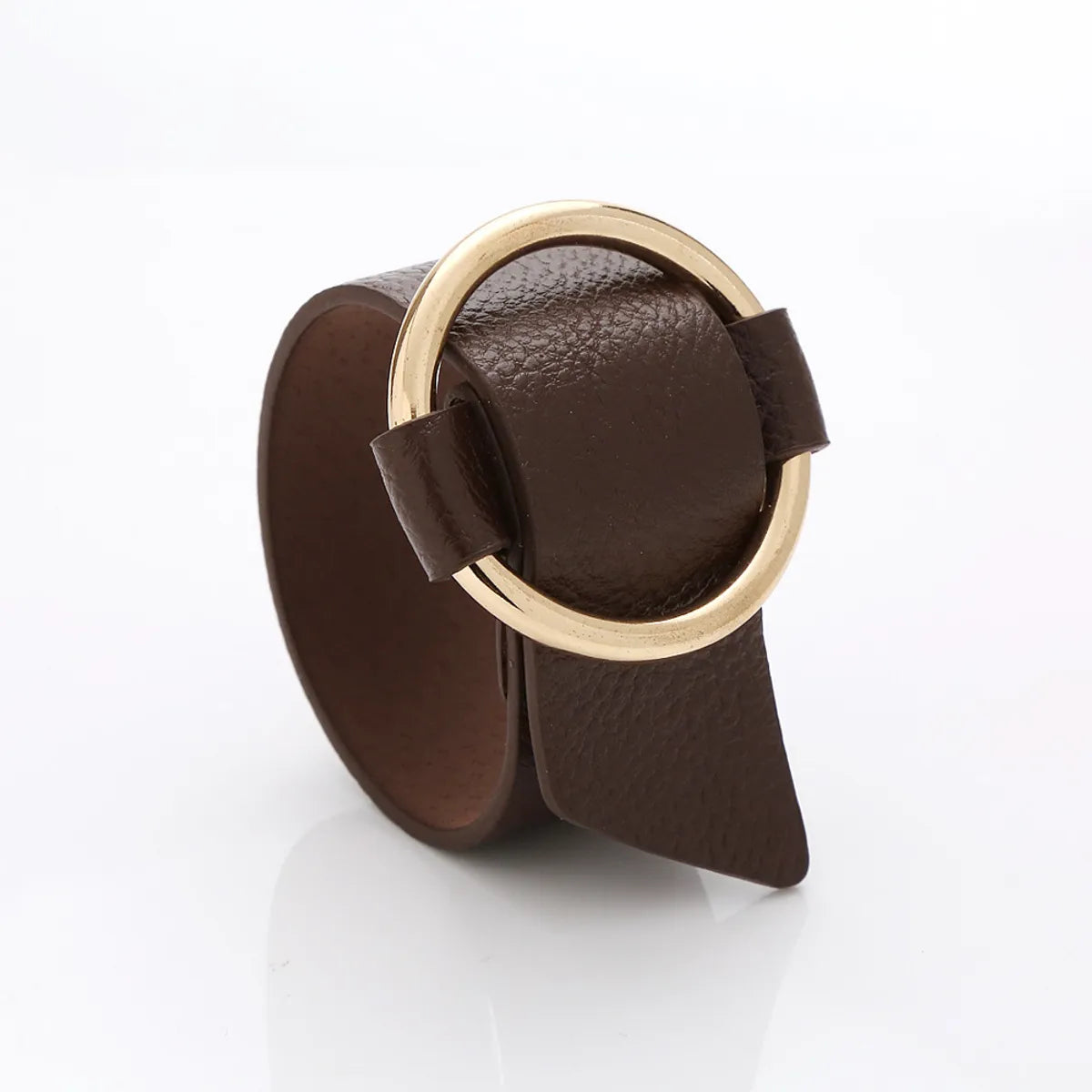 Elegant Lady Solid Color Pu Leather Wholesale Bangle