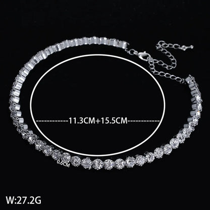 Elegant Lady Solid Color Silver Plated Zircon Alloy Wholesale Necklace