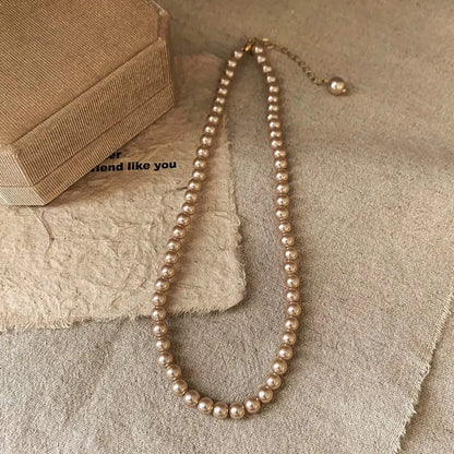 Elegant Lady Streetwear Geometric 18K Gold Plated Imitation Pearl Titanium Steel Wholesale Necklace