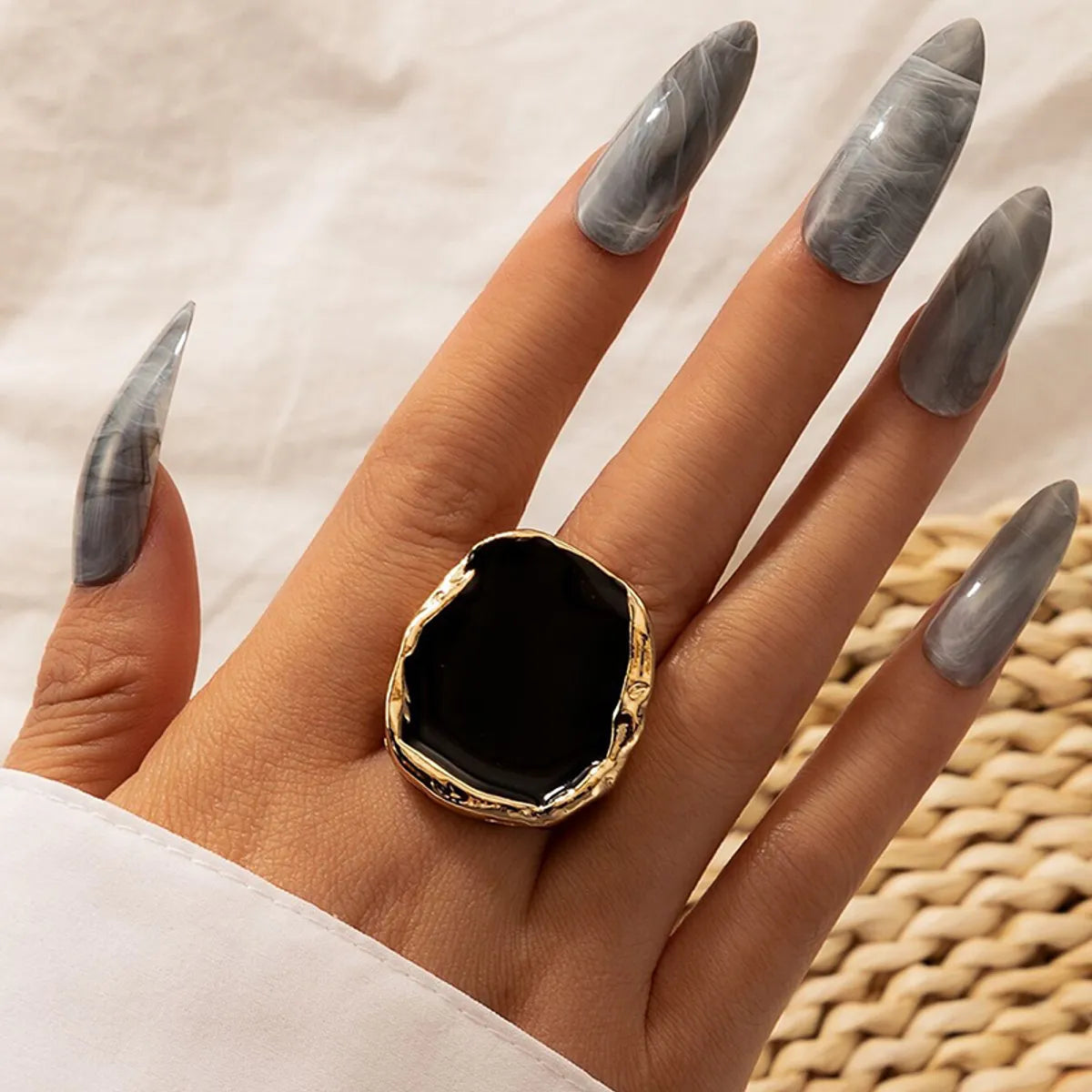 Elegant Lady Streetwear Geometric Alloy Enamel Women'S Rings