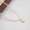 Elegant Lady Streetwear Geometric Imitation Pearl Copper Inlay Shell Fritillary Gold Plated Women'S Pendant Necklace