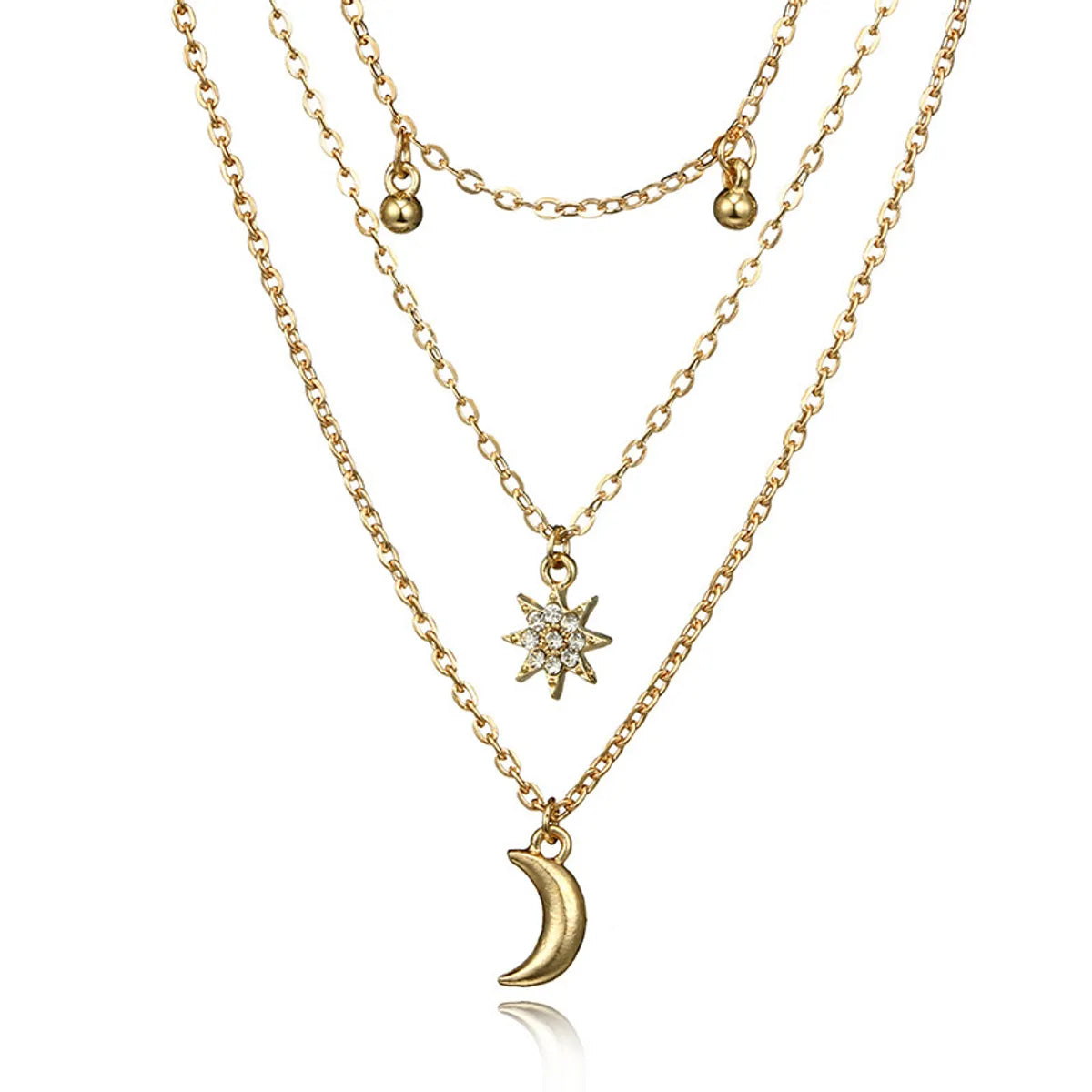 Elegant Lady Streetwear Star Moon Alloy Plating Inlay Zircon Women's Layered Necklaces