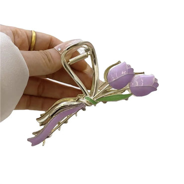 Women'S Elegant Lady Sweet Tulip Alloy Hair Claws