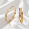 Elegant Large Gold Tone Geometric Hollow Circle Earrings With Electroplated Iron Alloy Design And Stainless Steel Ear Posts