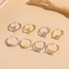 Elegant Leaf Butterfly Bow Knot Copper Inlay Zircon 14k Gold Plated Open Ring