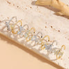 Elegant Leaf Butterfly Bow Knot Copper Inlay Zircon 14k Gold Plated Open Ring