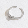 Elegant Leaf Butterfly Bow Knot Copper Inlay Zircon 14k Gold Plated Open Ring