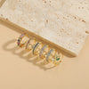 Elegant Leaves Copper Plating Inlay Zircon 14k Gold Plated Open Rings
