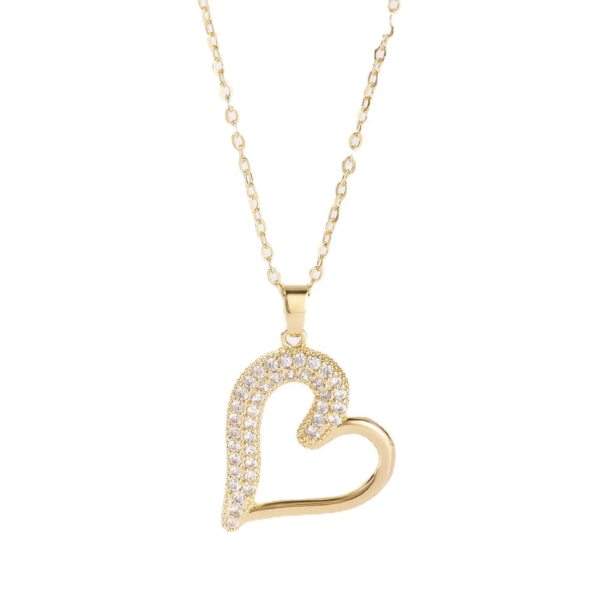 Elegant Letter Dreamcatcher Heart Shape Stainless Steel Plating Inlay Artificial Pearls Zircon Pendant Necklace