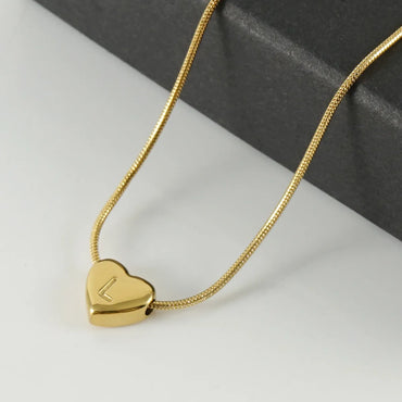 Elegant Letter Heart Shape Stainless Steel Titanium Steel Necklace