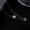 Elegant Letter Sterling Silver Inlay Artificial Pearls Zircon Necklace