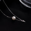 Elegant Letter Sterling Silver Inlay Artificial Pearls Zircon Necklace