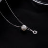 Elegant Letter Sterling Silver Inlay Artificial Pearls Zircon Necklace