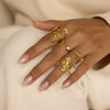 Elegant Light Luxury Animal Shaped Electroplated Stainless Steel Ring Jewelry For Women