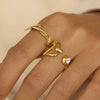 Elegant Light Luxury Animal Shaped Electroplated Stainless Steel Ring Jewelry For Women