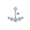 Elegant Luxurious Animal Snowflake Stainless Steel Copper Plating Hollow Out Inlay Zircon White Gold Plated Belly Ring