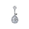 Elegant Luxurious Animal Snowflake Stainless Steel Copper Plating Hollow Out Inlay Zircon White Gold Plated Belly Ring