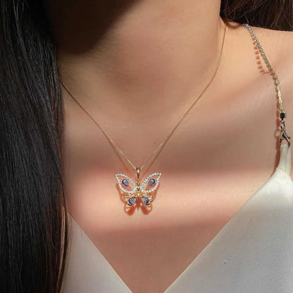 Elegant Luxurious Butterfly Zircon Alloy Wholesale Pendant Necklace