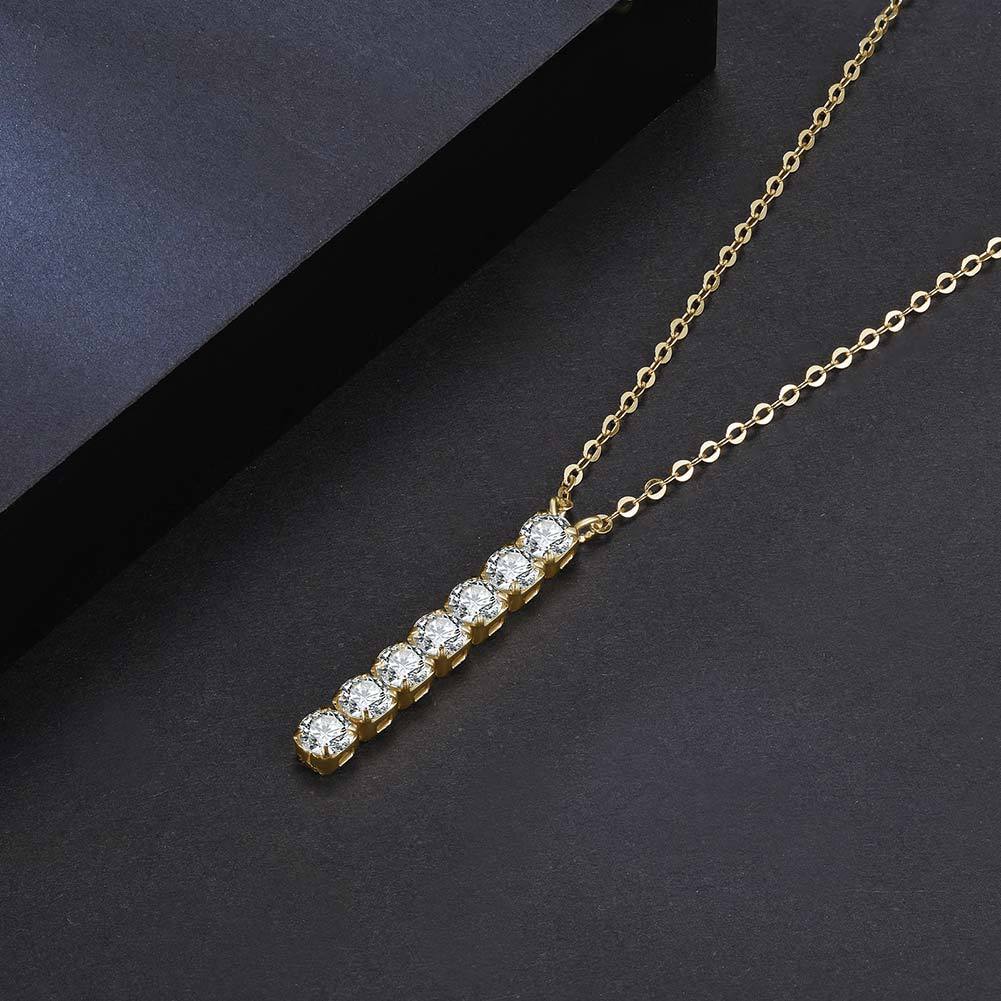 Elegant Luxurious Classic Style Square Sterling Silver Inlay Zircon Pendant Necklace