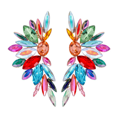 Elegant Luxurious Geometric Alloy Inlay Glass Stone Women'S Ear Studs