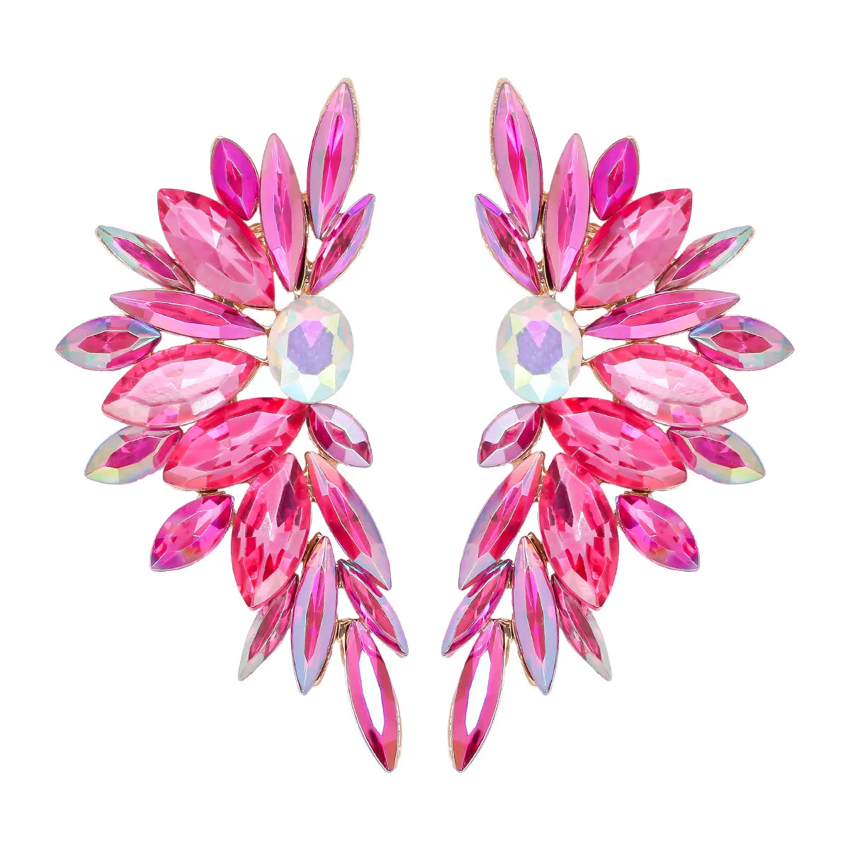 Elegant Luxurious Geometric Alloy Inlay Glass Stone Women'S Ear Studs