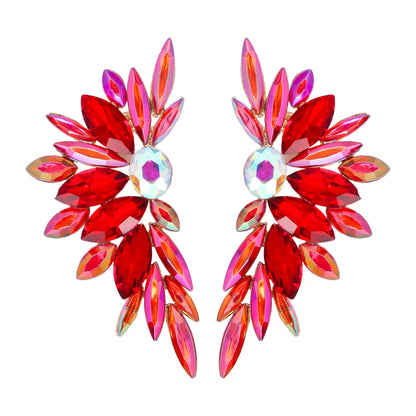 Elegant Luxurious Geometric Alloy Inlay Glass Stone Women'S Ear Studs