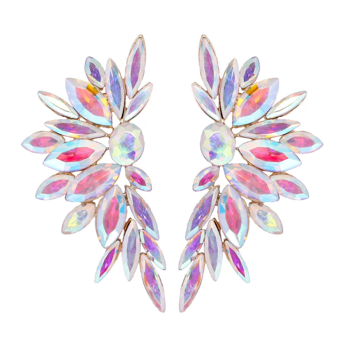 Elegant Luxurious Geometric Alloy Inlay Glass Stone Women'S Ear Studs