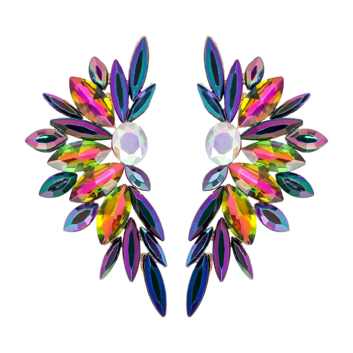 Elegant Luxurious Geometric Alloy Inlay Glass Stone Women'S Ear Studs