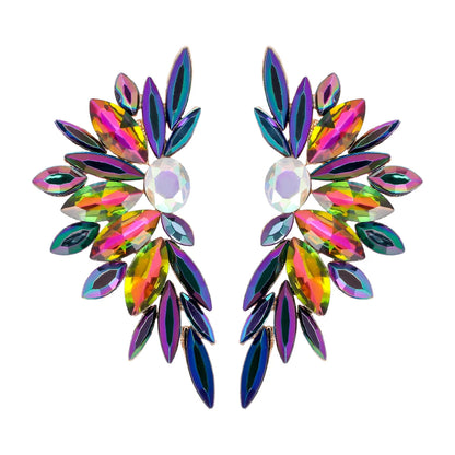 Elegant Luxurious Geometric Alloy Inlay Glass Stone Women'S Ear Studs