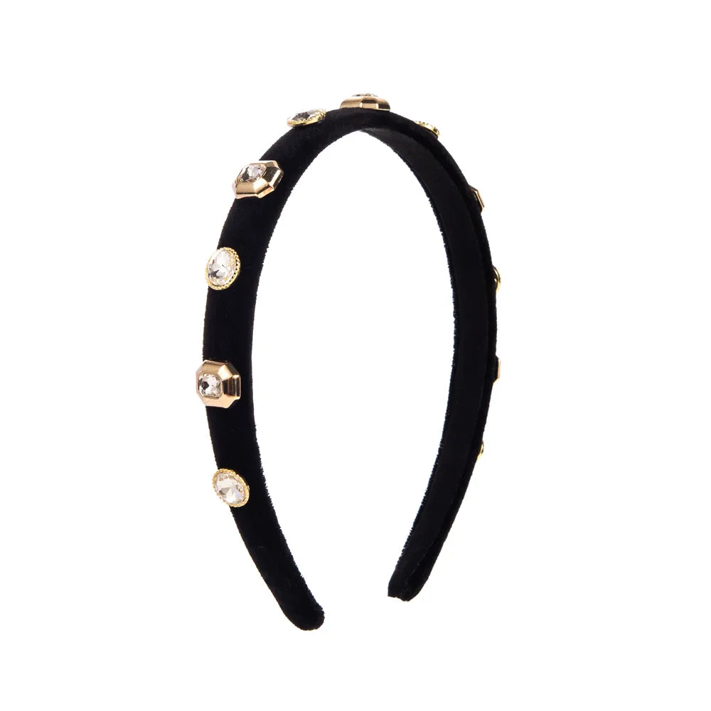 Elegant Luxurious Geometric Cloth Inlay Rhinestones Hair Band