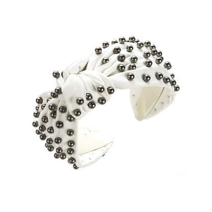 Elegant Luxurious Irregular Cloth Inlay Artificial Pearls Hair Band