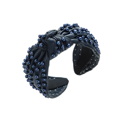 Elegant Luxurious Irregular Cloth Inlay Artificial Pearls Hair Band