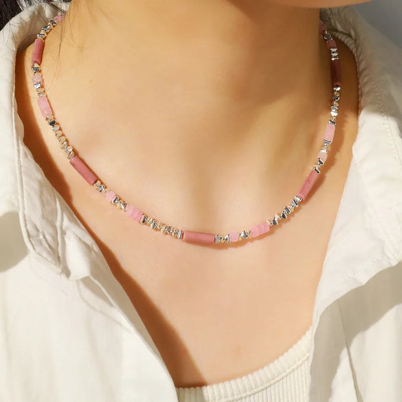 Elegant Luxurious Irregular Round Natural Stone Copper 18K Gold Plated Necklace In Bulk