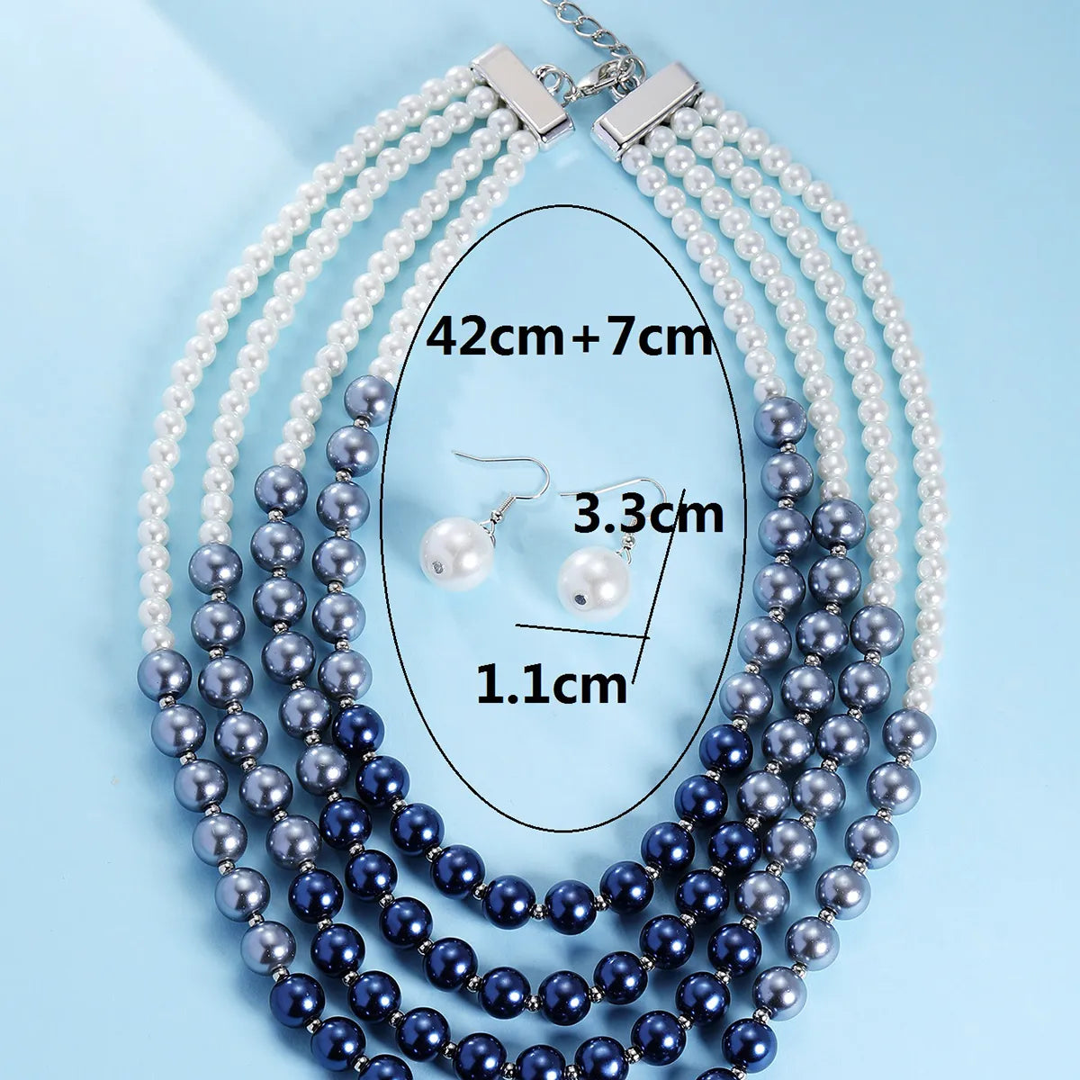 Elegant Luxurious Lady Solid Color Artificial Pearl Zinc Alloy Beaded Women's Three Layer Necklace