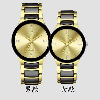 Elegant Luxurious Round Folding Buckle Quartz Men'S Watches