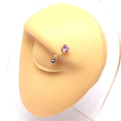 Elegant Luxurious Round Rose Stainless Steel Copper White Gold Plated Gold Plated Rhinestones Zircon Eyebrow Nails In Bulk