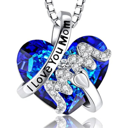 Elegant Luxurious Shiny Heart Shape Alloy Plating Inlay Rhinestones Gold Plated Mother'S Day Women'S Pendant Necklace